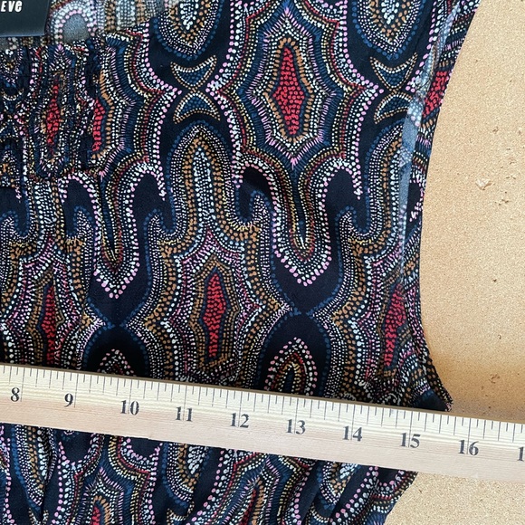 Maeve Evaline smocked dress size xsmall geometric multi color Anthropologie - Picture 10 of 11